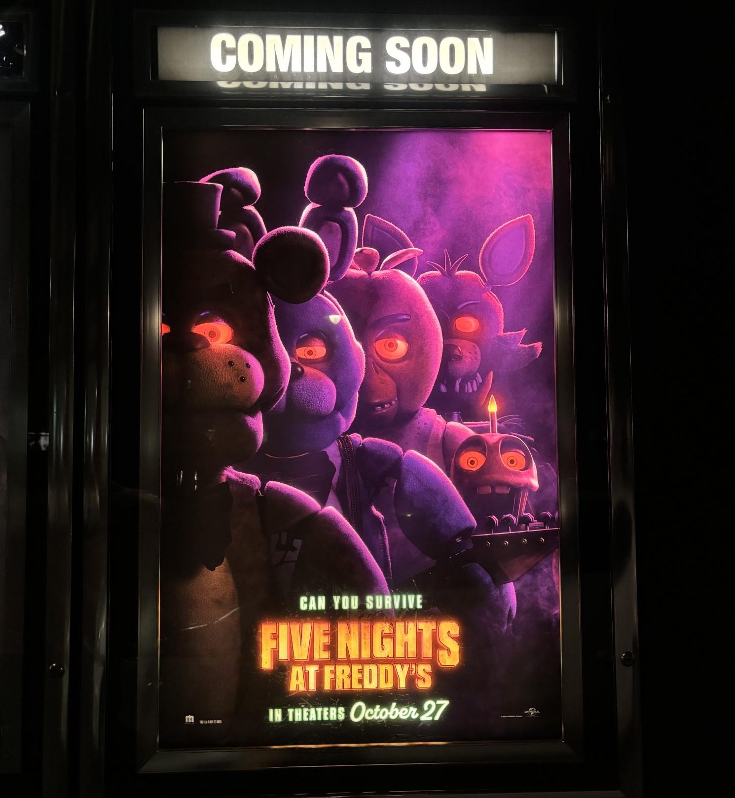 The Five Nights at Freddys Poster (Photo by Angelica Summary)